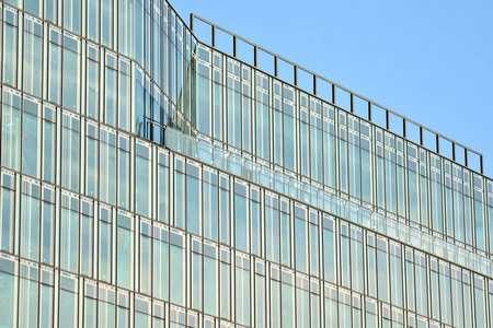 现代建筑, 玻璃和钢铁。抽象建筑设计