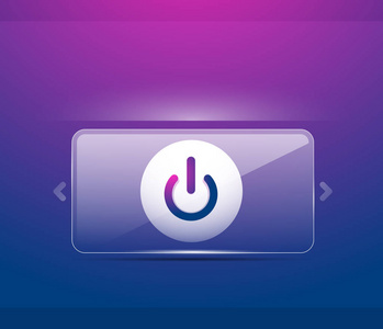 玻璃透明效果电源启动按钮关闭图标矢量ui或应用程序符号设计