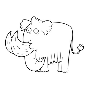 卡通猛犸象的矢量图解