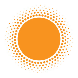 带渐变纹理圆圈的半色调橙色圆圈徽标设计元素.矢量插图照片