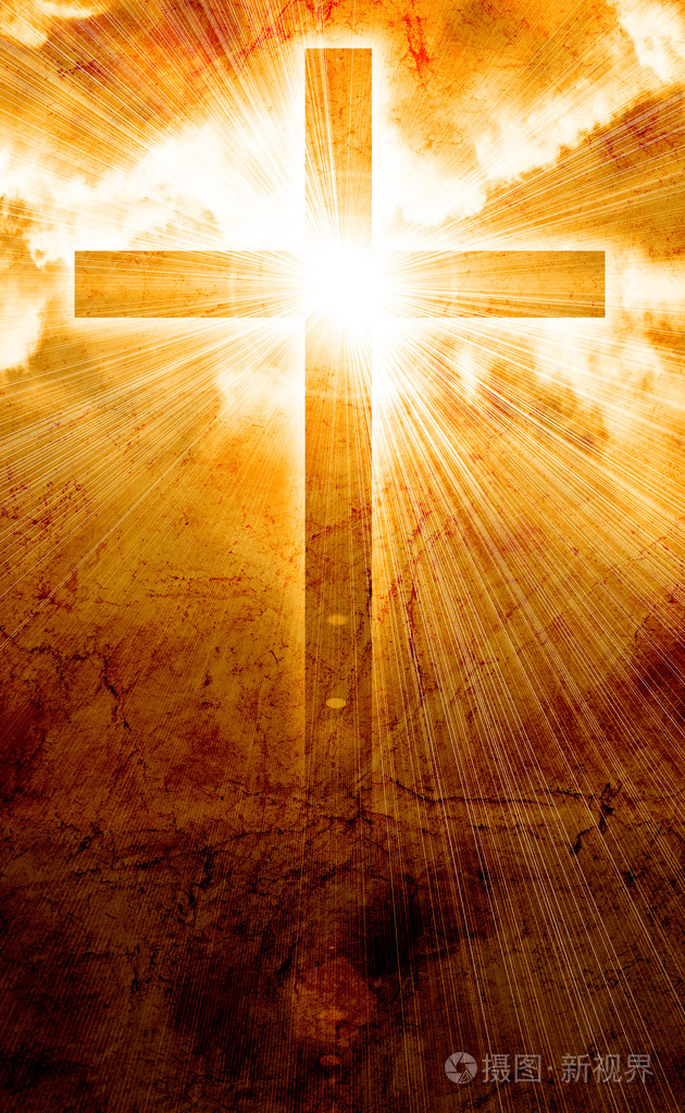 在天空中发光的十字架