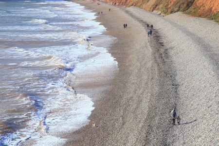西德茅斯侏罗纪海岸世界遗产遗址的卵石滩