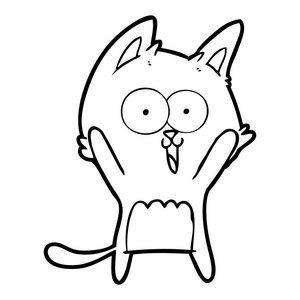 滑稽卡通猫的矢量插图
