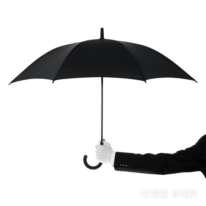 管家打着伞照片 正版商用图片03y4c8 摄图新视界