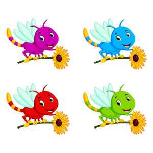 蜻蜓眨眼机器人 emoji 表情颜色图标拼贴西班牙裔非裔美国亚裔印度