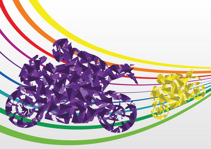 多彩体育摩托车车手摩托车竞赛轨道 landsc 中的剪影