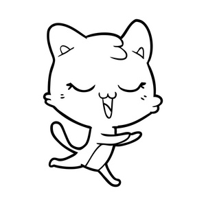 快乐卡通猫矢量插画
