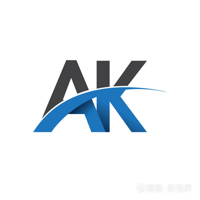 ak字母徽标初始徽标标识为您的企业和公司