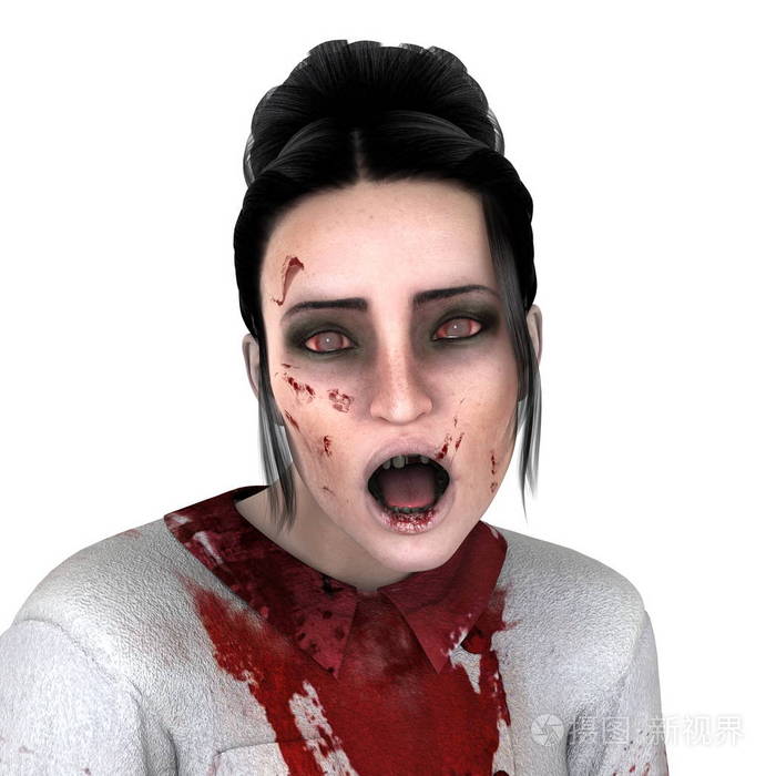 女性僵尸3dcg渲染女性僵尸