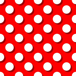 红色背景上的大白色圆点的复古矢量图案装饰壁纸