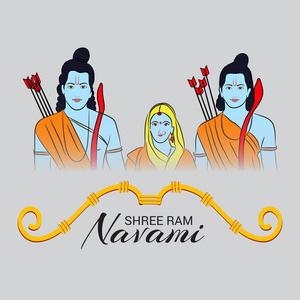 Ram Navami 背景的向量说明