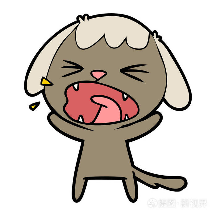 可爱的卡通狗吠叫插画-正版商用图片03ykhr-摄图新视界