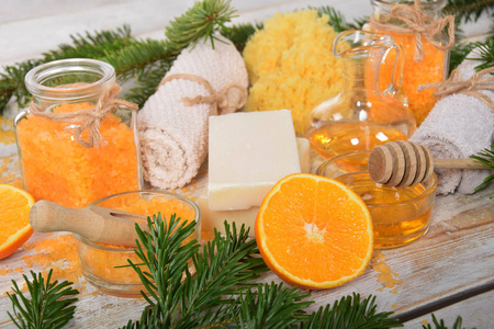 橙色蜂蜜天然化妆用肥皂和橄榄身体护理