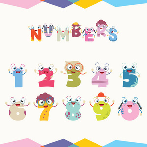 卡通数字矢量图解照片