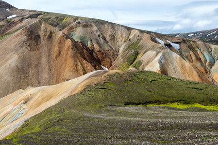 Fjallabak 自然保护区的 Landmannalaugar 山。冰岛