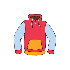 可爱的卡通大衣白色背景的儿童版画, t恤, 彩色书, 有趣和友好的性格