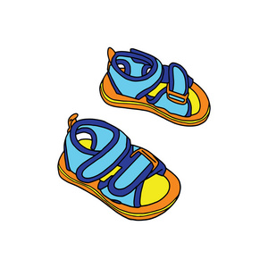 观澜版画村可爱的卡通凉鞋白色背景的儿童版画, t恤, 彩色书, 有趣和