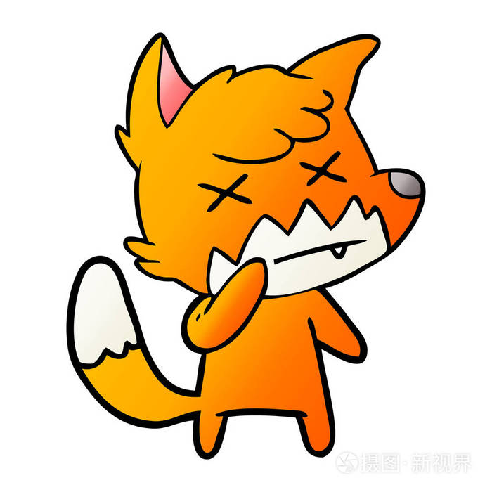 卡通十字眼狐狸