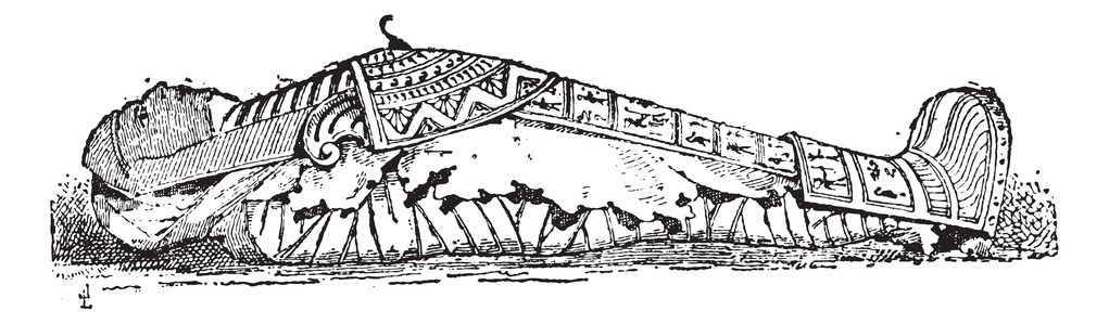 木乃伊复古雕刻的石棺