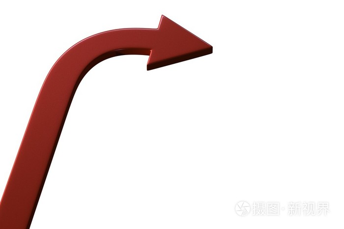 在白色背景上的箭头朝上