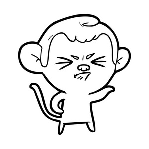 生气的猴子插画-生气的猴子手绘-生气的猴子卡通图-摄图新视界