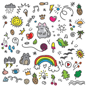 彩虹涂鸦图片-彩虹涂鸦素材-彩虹涂鸦插画-摄图新视界