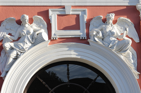 窗口装饰历史性建筑 svitavy，捷克共和国