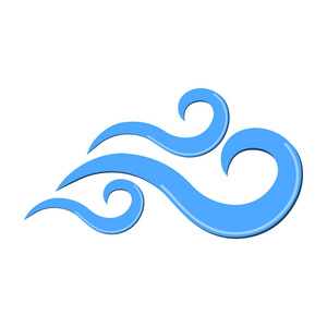 风图标.白色背景下的网络天气标签.卡通矢量插图照片