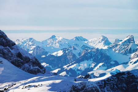 Bernese Oberland 在冬天瑞士阿尔卑斯