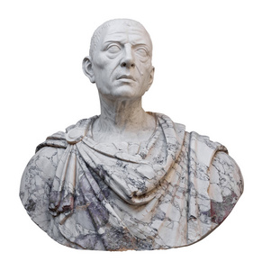 朱利叶斯  恺撒上白隔离的古代雕像