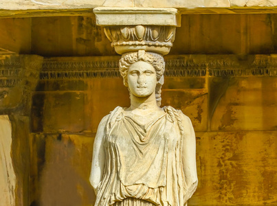 神殿氏雅典卫城的门廊 Caryatids 遗址寺