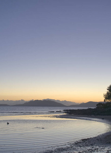 澳大利亚塔斯马尼亚黎明的海滩风光