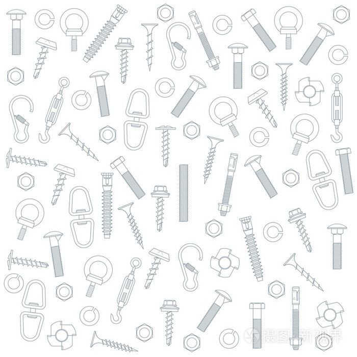 无缝的螺母和螺栓插画-正版商用图片03zxql-摄图新视界