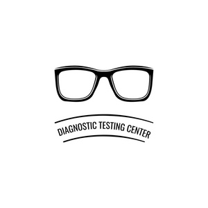眼镜图标。视力检查。诊断检测中心。眼科标志。向量