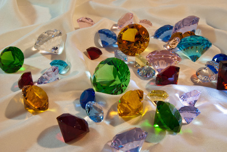 玻璃宝石的集合