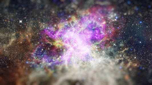 有恒星和星云的深外太空。由 Nasa 提供的这幅图像的元素