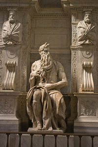 米开朗基罗的摩西圣彼得罗温，罗马，意大利