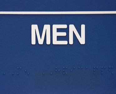 男子标志与盲文