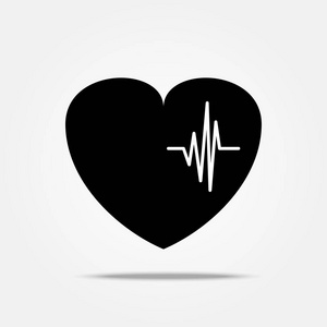 心跳图标。心脏病的象征。矢量插图