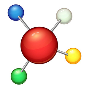 红色分子图标, 卡通风格