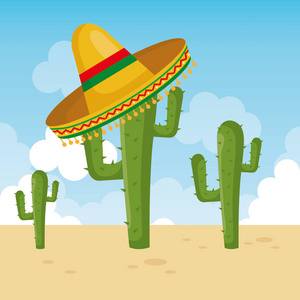仙人掌与帽子墨西哥文化