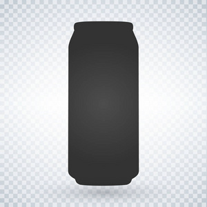 啤酒或汽水可以在光的背景图标。矢量隔离插图