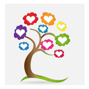 爱心树的logo设计图片