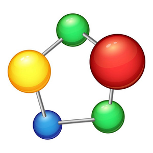 彩色分子图标, 卡通风格