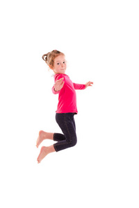 活泼快乐的小女孩跳跃图片