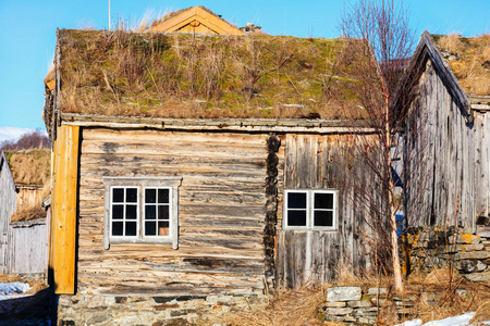 挪威北部传统的老木屋