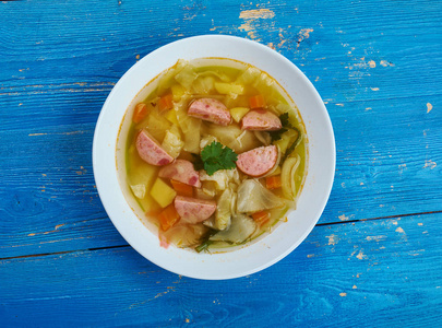 波兰香肠白菜汤照片