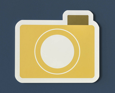 黄色纸相机文件夹图标