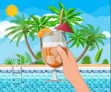 游泳池和鸡尾酒, 棕榈树