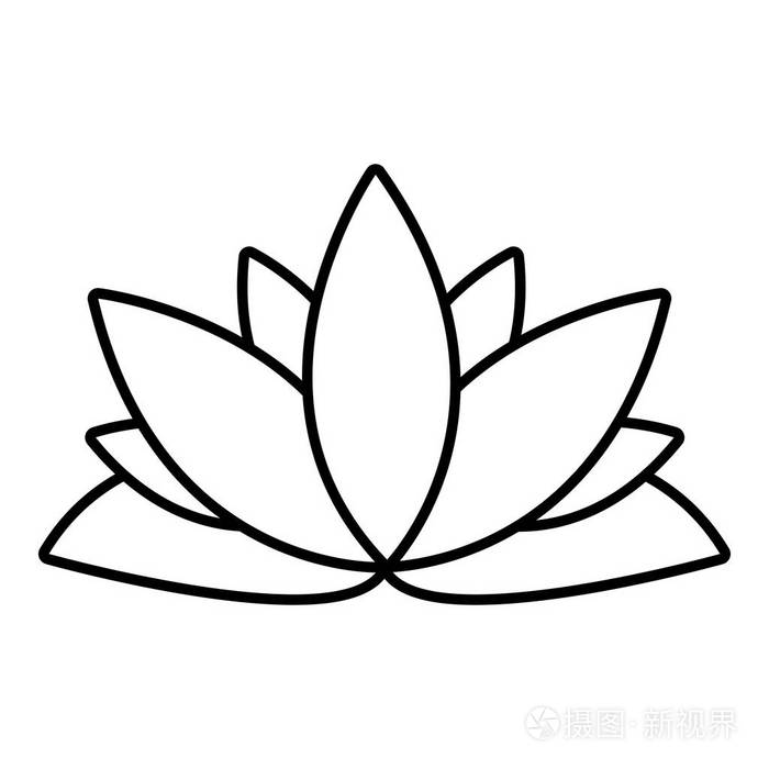 莲花图标, 轮廓样式插画-正版商用图片041363-摄图新视界